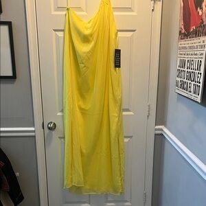 Pomander Place NWT One Shoulder Yellow Dress 3X-XXXL